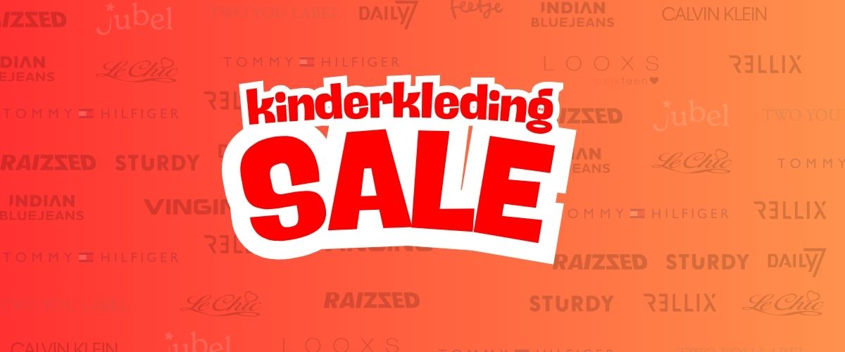 afbeelding met kinderkleding sale, je ziet ook meteen welke kinderkleding merken er mee doen met de outlet
