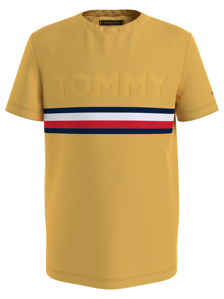 Tommy Hilfiger Embossed Tee S/S ZFU Midway Yellow online bij