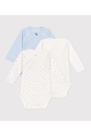 Petit Bateau 3-pak Rompers lange mouw Variante 1
