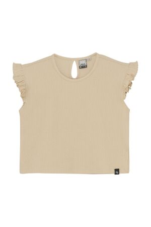 Indian Blue Jeans Ruffle Sleeve Cropped Top 2020 Sandshell