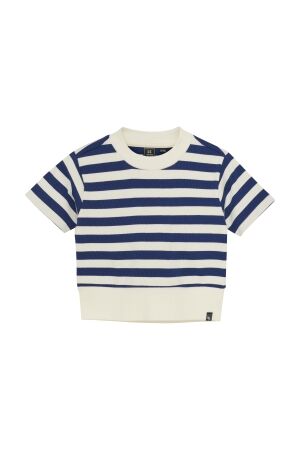 Indian Blue Jeans T-shirt Cropped Rib Striped 7939 Blueprint