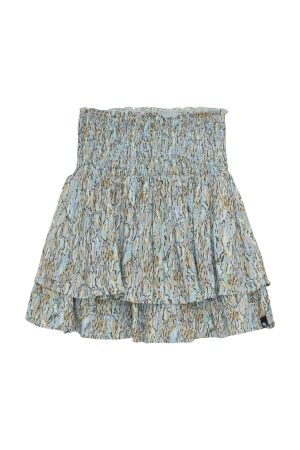 Indian Blue Jeans Ruffle Rokje Print 7016 Blue Glow