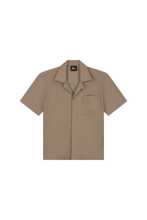 Malelions Junior Seersucker Shirt Taupe