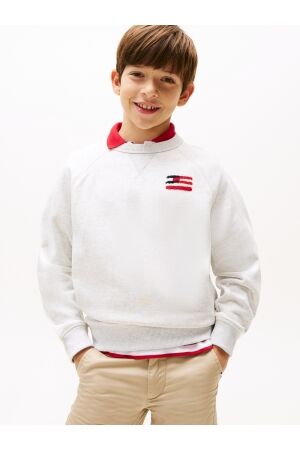 Tommy Hilfiger Hilfiger Flag Relaxex Sweatshirt PMT Snow White Heather