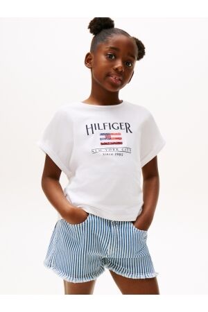 Tommy Hilfiger Hilfiger Sequins Flag T-shirt YBR White