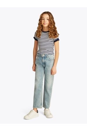 Tommy Hilfiger Ruffle Stripe Top C1G Dark Night Navy Stripes