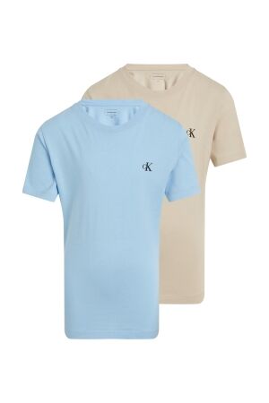 Calvin Klein 2-Pack Monogram T-shirt 0G0 Blue Bell / Oyster Gray