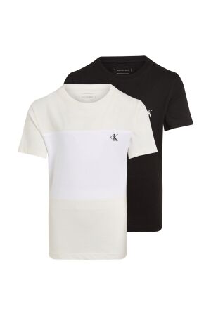 Calvin Klein Color Block 2-pack T-Shirts 0GJ Black / Tofu Colorblock