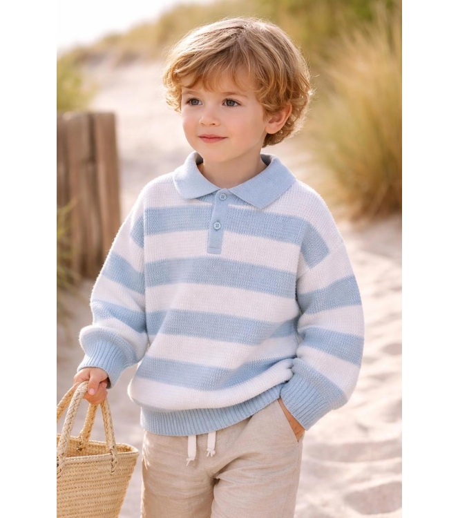Two You Label truien Sky Blue/White SS25-10