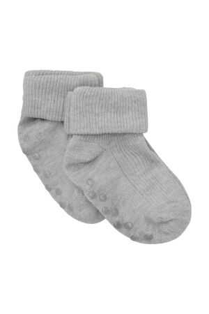 Minymo Baby sokken (2-pack) 130 Light Grey Melange