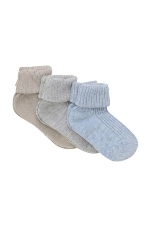 Minymo Baby rib sokken (3 pack) 702 Winter Sky