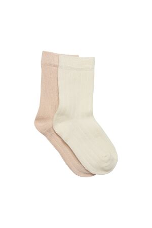 Minymo Enkelsokken - rib (2-pack) 120 Off white