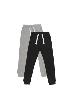 Minymo Joggingbroek (2-pack) 193 Anthacite Black