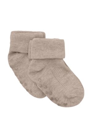 Minymo Baby sokken (2-pack) 235 Silver Mink Melange