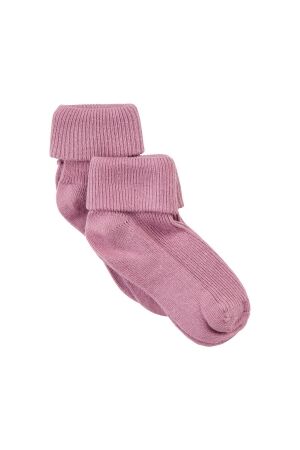 Minymo Baby rib sokken (2-pack) 660 Dusky Orchid