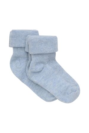 Minymo Baby rib sokken (2-pack) 702 Winter Sky