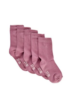 Minymo Enkelsokken -solid (5-pack) 660 Dusky Orchid
