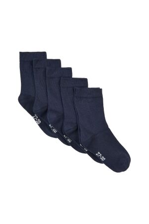 Minymo Enkelsokken -solid (5-pack) 778 Dark Navy
