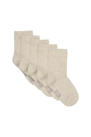Minymo Enkelsokken -solid (5-pack) 2601 Sand Melange