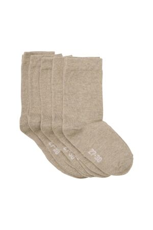 Minymo Enkelsokken -solid (5-pack) 235 Silver Mink Melange