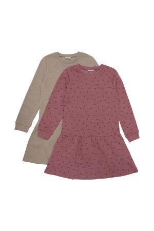 Minymo Sweat Jurk LS (2-pack) 4640 Apple Butter