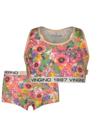 Vingino G-SO25-7 flower top set hipster 471 Sunset coral