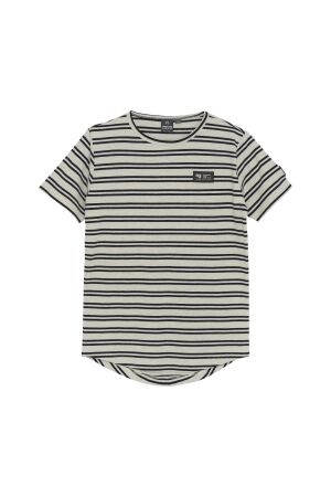 Indian Blue Jeans T-Shirt Stripe Badge 1231 Light Grey Melange