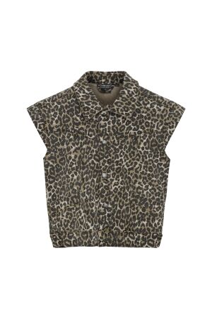 Indian Blue Jeans Vest Leopard 2115 Cornstalk