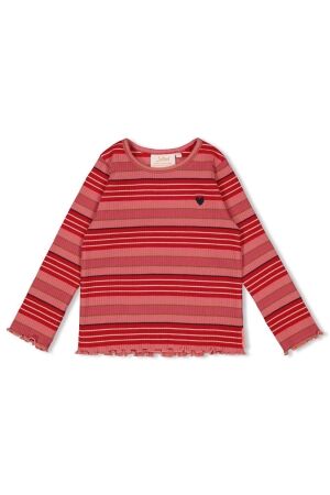 Jubel Longsleeve rib met streep - Queen Of Hearts 155 l.Roze