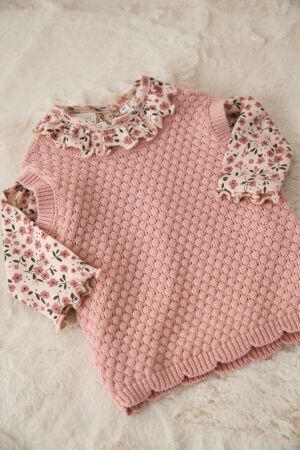 Feetje Spencer gebreid - Woodland Bloom 150 Roze
