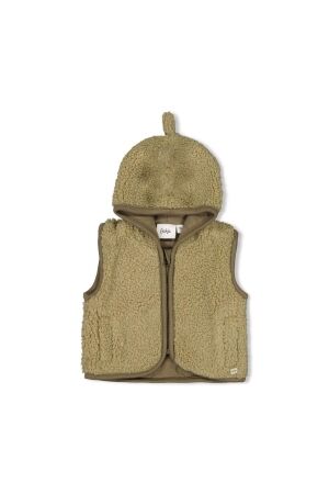 Feetje Boucl? bodywarmer met capuchon - Rawrsome 300 Groen