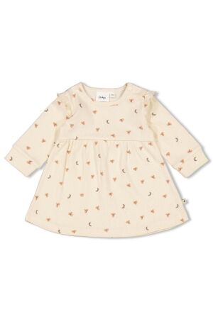 Feetje Jurk ruches rib AOP - Dancing In The Moonlight 600 Offwhite