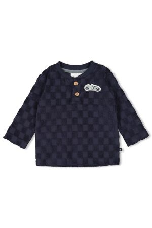 Feetje Longsleeve ruit badstof - Let's Go! 010 Marine