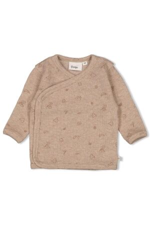 Feetje Overslagshirt rib AOP - Fall Favorites 445 Hazelnoot melange