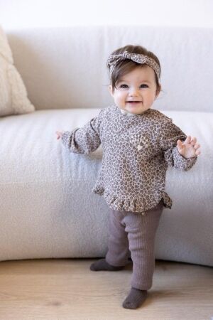 Feetje Sweater AOP - Better Together 730 Taupe melange