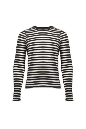Geisha Top striped ajour 000999 - black/off-white