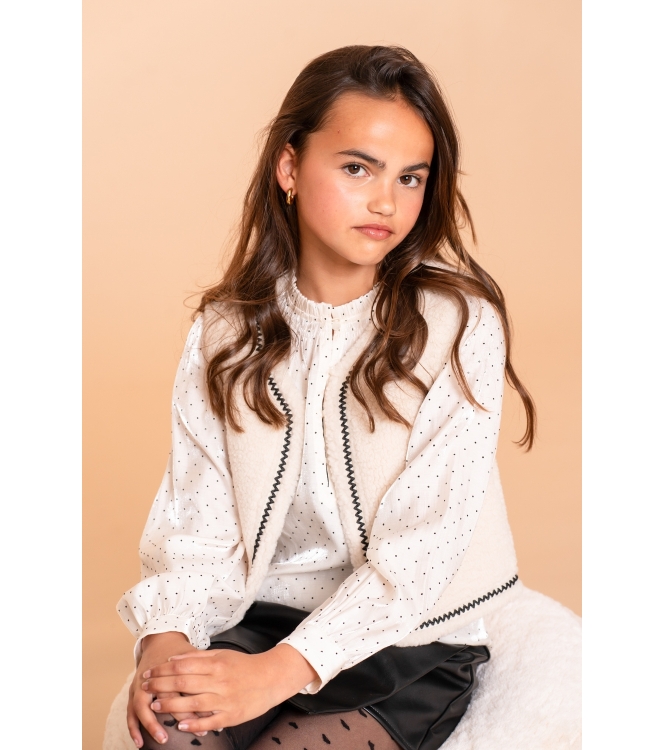 Geisha blazers & gilets 000010 - off-white/tape dark brown zigzag 55541K-19