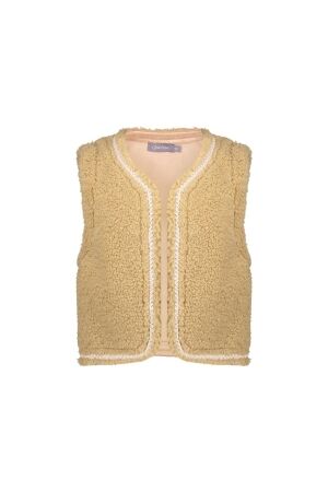 Geisha Gilet teddy embroidery 000720 - sand/tape light sand
