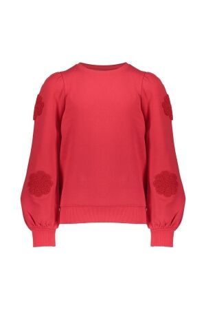 Geisha Sweater flowers at sleeve 000450 - red
