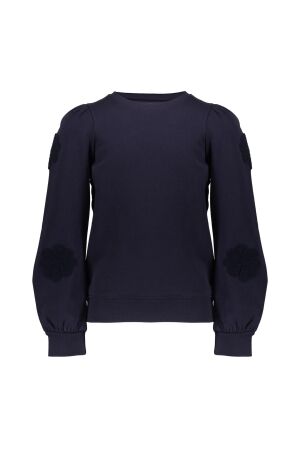 Geisha Sweater flowers at sleeve 000675 - navy