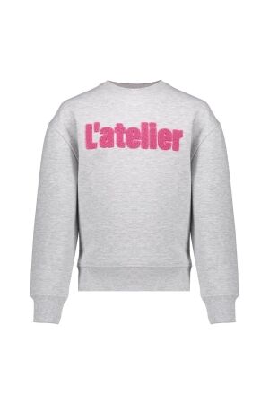 Geisha Sweater atelier 000900 - grey melange/fuchsia