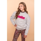 Geisha truien 000900 - grey melange/fuchsia 52601K-41