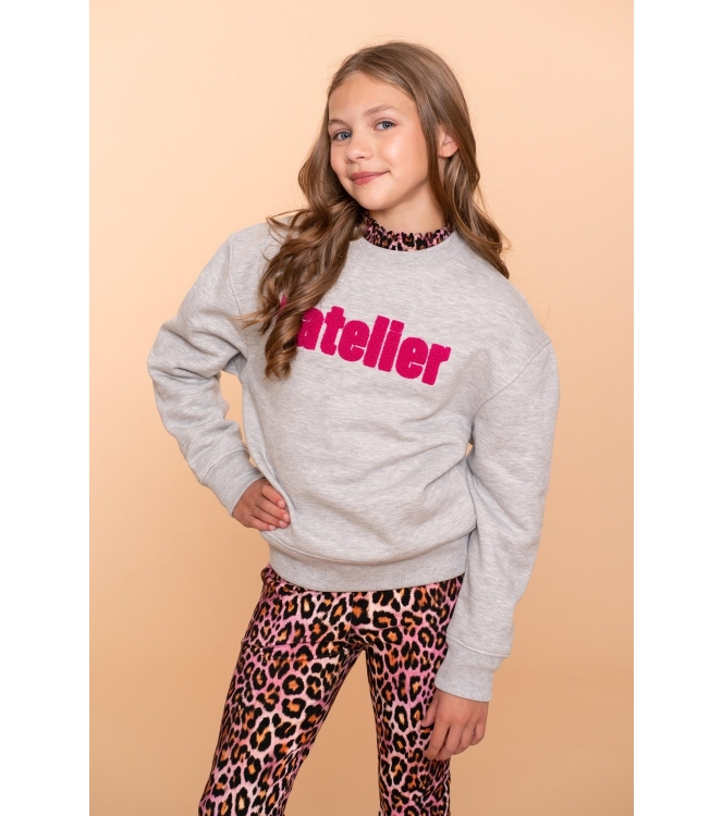 Geisha truien & vesten 000900 - grey melange/fuchsia 52601K-41