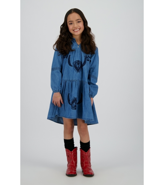 Vingino jurken 166 Mid Blue Wash AW25KG620177-166
