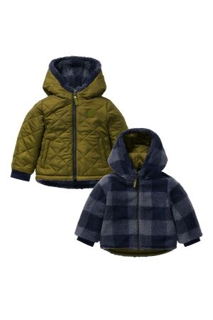 Noppies Jas Omachi reversible N346 Check pattern Medium blue