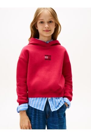 Tommy Hilfiger Rhine Stone Flag Hoodie XJP Ruby Rhubarb