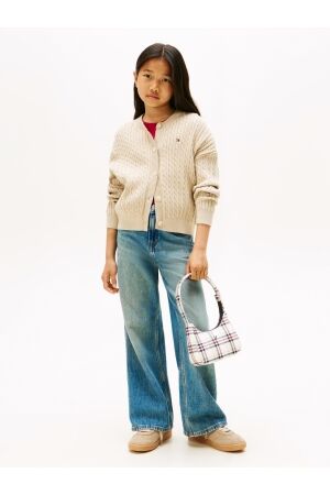 Tommy Hilfiger Vest met kabelpatroon AFO Malted Milk Heather