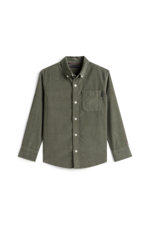 Tommy Hilfiger Overhemd Corduroy MRH Pewter Green