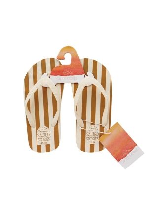 Salted Stories Slippers Bold stripes 123 Brown Sugar