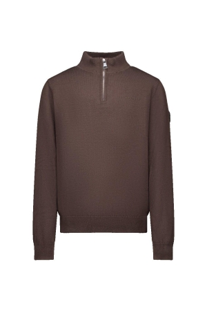 Airforce Gebreide trui met rits Dark Coffee